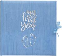 Carnet de bord « My First Year » de bébé pour commémorer la naissance tout au long de sa première année sur Terre - Bleu