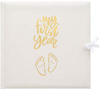 Carnet de bord « My First Year » de bébé pour commémorer la naissance tout au long de sa première année sur Terre - Blanc