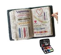 Carnet de broderie, livre de et de broderie créatif, livre de pour débutants, carnet de points de broderie, instructions étape par étape avec plus de 100 points, artisanat à la maison