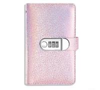 Carnet de budget en cuir synthétique avec verrou à mot de passe sécurisé pour enseigner aux enfants l'importance d'économiser (rose)
