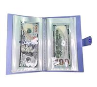 Carnet de classement pour économiser de l'argent, 50 pages, pochettes transparentes pour billets de banque commémoratifs, billets, fournitures de collecte de timbres, porte-cartes portable pour