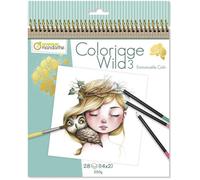 Carnet de coloriage - Avenue Mandarine - Wild 3 - 28 visages - Adulte - Pages détachables