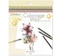 Carnet de coloriage - Coloriage Wild - 20 x 20 cm - 28 visages à colorier - Mixte - Adulte