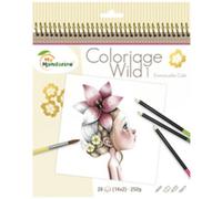 Avenue Mandarine Carnet de coloriage Coloriage Wild 20 x 20 cm 28 visages à colorier Mixte Adulte