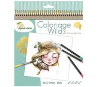Avenue Mandarine - Carnet de coloriage Wild 3 - 28 visages - Adulte - Pages détachables