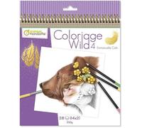 Carnet de coloriage - Wild 4 - 28 visages à colorier - Enfant - Mixte - Détachables 20x20cm