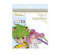 Carnet de coloriages Manga Avenue Mandarine Graffy Pop Number - blanc/bleu - 24 feuilles