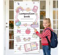 Carnet de composition pour décoration de porte de salle de e rentrée scolaire, bannière de bienvenue à l'école, décorations du premier jour scolaire, carnet de composition, décoration murale