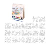 Carnet de croquis à double spirale avec peinture et pinceau pour peinture d'artiste portable