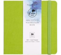 Carnet de Croquis Aquarelle Coton 14x14cm - 30 Feuilles Aquarelle Papier 100% Coton 300 g/m², Sans Acide, Papier Aquarelle pour une Utilisation Comme Carnet de Voyage | Watercolor Paper