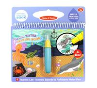 Carnet de croquis avec stylo à eau rechargeable - Bloc de dessin magique pour enfant d'âge préscolaire - Peinture de coloriage de voyage