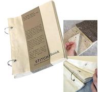 Carnet De Croquis En Tissu Vierge, Journal Brodé En Tissu De Livre, Carnet De Croquis En Tissu Point, Carnet De Croquis Relié En Spirale, For Le Dessin, L'écriture ( Color : A Beige , Size : 19*15.5cm