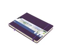 Carnet de croquis Kangaro A5 Landscape Purple Heart Couverture rigide PU 80 feuilles 140 g Papier crème avec élastique et ruban