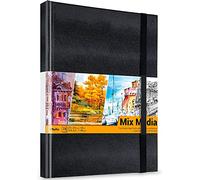 Carnet de Croquis : Ohuhu Mix Media Pad avec Couverture Rigide, 156 pages/78 feuilles, 200 gsm Papier épais Bloc à croquis sans acide pour croquis Acrylique Aquarelle, 275 x 210mm