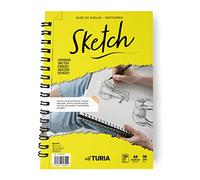 Carnet de croquis papier A4 avec 120 feuilles de papier 90gr. Carnet de dessin et de croquis avec microperforations pour esquisser au crayon, au fusain ou au pastel - Ofituria (1 Bloc)