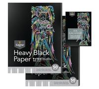 Carnet de Croquis Papier Épais Noir 9 x 12″ Castle Art Supplies | Lot de 2 | 50 Feuilles de Papier (150 g/m2) Noir et Lisse pour Artiste | Superbe Effet au Crayon, Stylo, Pastel (9 X 12″, Lot de 2)