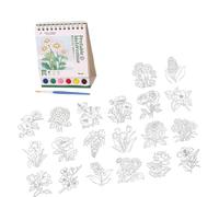 Carnet de croquis portable pour aquarelle avec pinceau à peinture - Reliure à double spirale pour voyage, art debout, voyage, aquarelle, carnet de notes à double spirale avec pinceau pour peinture en