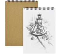 Carnet de Dessin A5 2pcs Carnet de Croquis Sketchbook Reliure Spirale avec Couverture Rigide Cahier pour Enfants-160GSM 60Pages