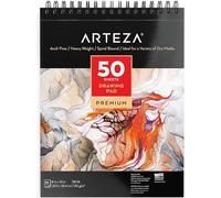 Carnet de dessin Arteza 20,3 X 25,4 cm, 50 pages, livre de dessin d'artiste à reliure spirale, papier à croquis durable sans acide (80lb/130g), pour enfants et adultes