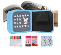 Carnet de dessin éducatif - Outil de dessin étanche, carnet de croquis réutilisable de 14 pages pour colorier, tapis de jeu artistique, ensemble d'étude scolaire avec stylos liquides, dossier d'appren