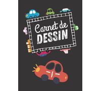 CARNET de DESSIN: Grand cahier d’art pour enfant | 100 pages blanches pour dessiner | Format A4 | Couverture voiture.