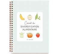 Carnet de diversification alimentaire vert, orange, rouge TU