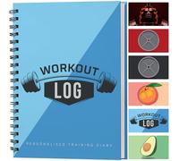 Carnet de Fitness - Planificateur d'Entraînement - Format A5, Bleu Azur - Couverture Épaisse - Journal d'Entraînement - Définition d'Objectifs pour la Musculation - par Workout Log