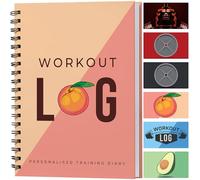 Carnet de Fitness - Planificateur d'Entraînement - Format A5, Rose Pêche - Couverture Épaisse - Journal d'Entraînement - Définition d'Objectifs pour la Musculation - par Workout Log