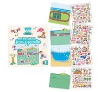 MÉGACRÉA Carnet de gommettes avec scène Activités 21 x 21 c
