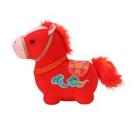Carnet de l'Année du Cheval 2026 - Peluche Montreur de Mascotte, Décoration de Nouvel an Chinois, Poupée Zodiac Douce en Forme de Cheval avec Symbole de Bonne Fortune, Figurine pour Enfants