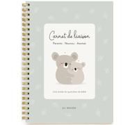 Carnet de liaison parents nounous vert, blanc, marron TU