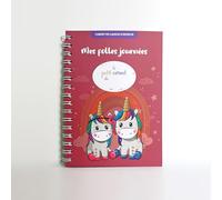 Carnet de liaison pour nounou ou crèche (Licornes (rose))