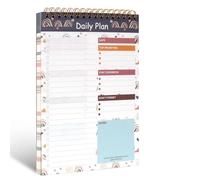 Carnet de listes de choses à faire, planificateur quotidien non daté à spirale A5, bloc-notes non daté, 52 feuilles détachables, bloc-notes pour productivité de liste de contrôle pour le travail, le