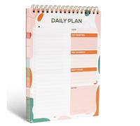 Carnet de listes de choses à faire, planificateur quotidien non daté à spirale A5, bloc-notes non daté, 52 feuilles détachables, bloc-notes de productivité pour le travail, le bureau, la maison