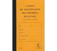 Carnet de maintenance 'Appareil de levage', 32 pages