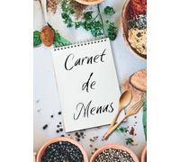 Carnet de menus: Planificateur annuel de repas - 52 semaines - Liste de courses découpable - Inventaire congélateur et réserves - Suivi de budget - Listing de recettes - Grand format