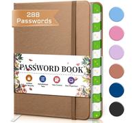 Carnet De Mots De Passe Avec Onglets Alphabétiques 12 * 15.5 Cm, Carnet De Mots De Passe Internet Pour Les Connexions À Des Sites Web, Couverture Rigide, Ne Jamais Oublier Le Mot De Passe - Marron