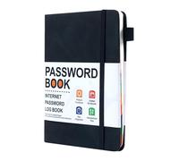Carnet de mots de passe avec onglets alphabétiques, organisateur personnel Carnet de mots de passe à couverture rigide en cuir PU pour les connexions organisées aux adresses de sites Web Internet