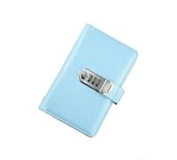 Carnet de mots de passe en cuir synthétique avec serrure sécurisée, planificateur budgétaire et classeur de rangement pour espèces, reçus et billets de banque (bleu)