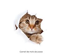 Carnet de mots de passe: Journal d’adresses de sites web et de mots de passe - Couverture avec un chat qui fait coucou