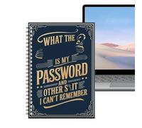 Carnet de mots de passe « What The F*ck Is My Password Book » - Carnet de mots de passe portable à spirale - Pour suivi des adresses e-mail - Cadeau amusant pour les personnes âgées, les amis, les