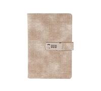 Carnet de mots passe for femme, bloc-notes épais, rétro, toile avec serrure, A5, agenda créatif, papeterie, manuel, carnet notes pour l'organisation quotidienne personnelle(Khaki)