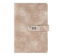 Carnet de mots passe rétro A5 avec cadenas, agenda épais, créatif, bloc-notes for étudiants, papeterie, classeur pour l'organisation quotidienne personnelle(Brown)