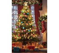 Carnet de Noël avec Sapin Illuminé et Cadeaux: Carnet Ligné 120 Pages Noël Journal Intime Écriture Organisation Listes de Cadeaux Budget Courses Recettes Repas Souvenirs Fêtes Hiver Saison