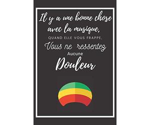 Carnet de note | Citation | Rasta Bob Marley Citation La musique vous frappe : Un cadeau idéal pour votre ami, frère, soeur, pour son anniversaire ... | Idée cadeau original Homme Femme Fumeur