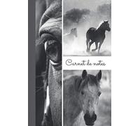 Carnet de note: photos de chevaux en noir et blanc | Intérieur ligné pour prise de note facile, avec motifs cheval ( carnet de note ligné avec motifs cheval )