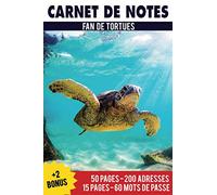 Carnet de note tortues: 3 carnets en 1 pour vos notes, adresses et mot de passes, cadeau qui durera des années