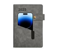 Carnet de notes 2025 en cuir synthétique, carnet de planification journalier, planificateur mensuel, planificateur d'événements, carnet de planification de 365 jours, carnet de planification