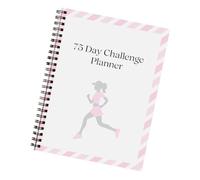 Carnet de notes 75 jours Wellness Challenge Planificateur à double spirale Couverture souple Planificateur Fitness Entraînement Lecture Journal de mesure de progrès quotidien
