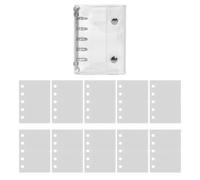 Carnet de notes à anneaux - En PVC transparent - Porte-papier transparent - 5 anneaux - Léger et durable - Style portable - Pour avion, route, trip art
